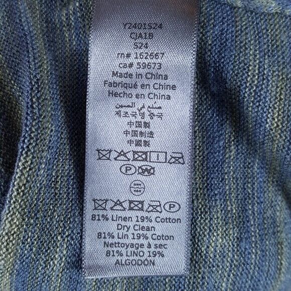 JOHN VARVATOS Shirt Mens XL Blue Pullover Crew Space Dye Linen Cotton OMAR $228 - Picture 9 of 12